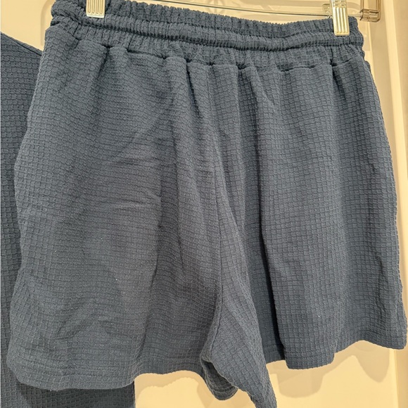 Navy Blue Waffle Knit Pajamas/Lounge Set - Picture 4 of 4